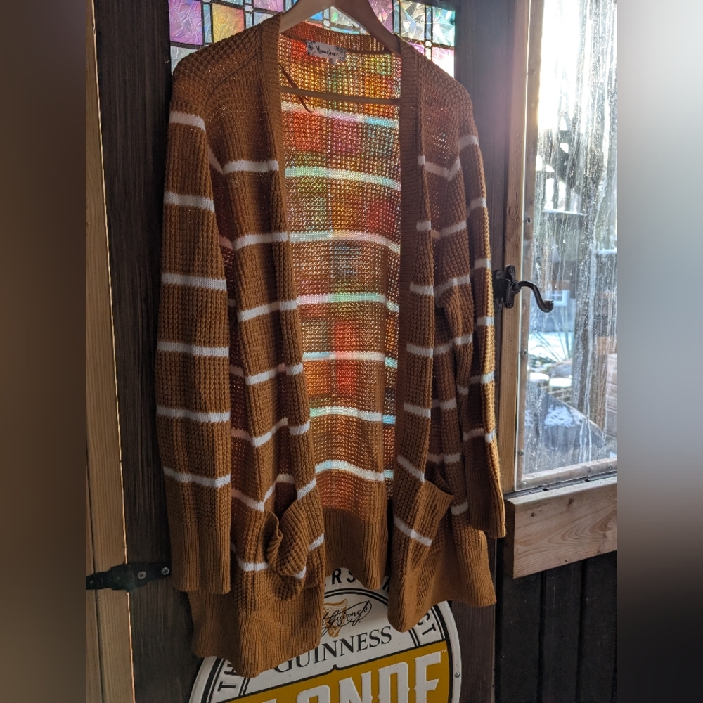 Moondance Striped Open Front Cardigan